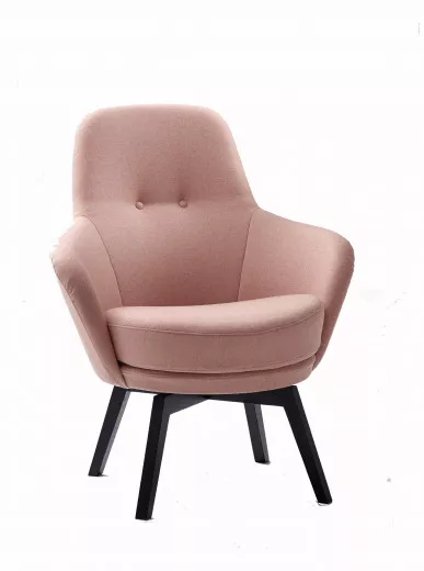 GAGA, Sessel, Bezug EVITA PEACH, Eiche schwarz gebeizt u. lackiert