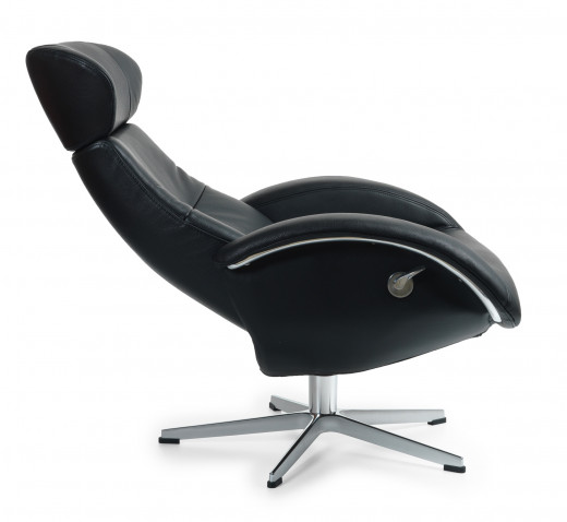 FLOW Sessel + Hocker, Leder FANTASY Black