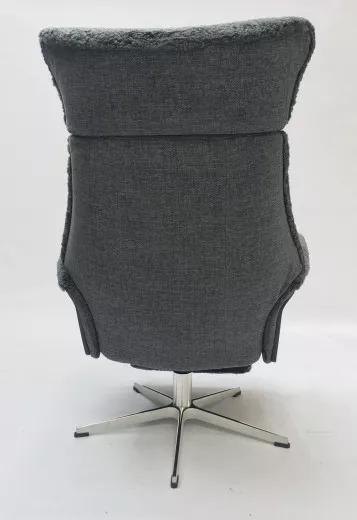 AIR, Relaxsessel m. Fussstütze, EI-sw / Schaffell CHARCOAL