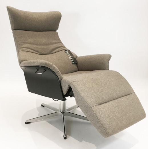 AIR XL Sessel m. Fußstütze , Eiche-SW/ SHEFORD Mole