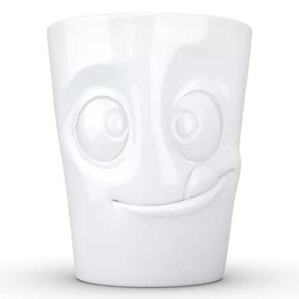 Henkelbecher/ Kaffeebecher mit Gesicht