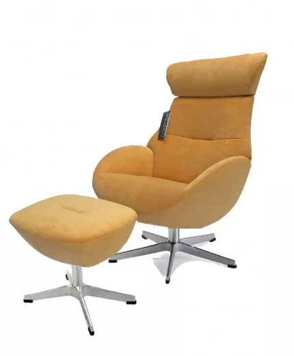 GLOBE Sessel u. Hocker , VELVETY Mustard