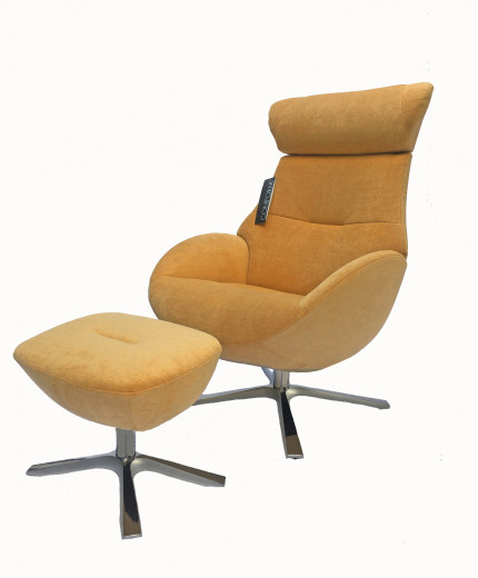 GLOBE Sessel u. Hocker , VELVETY Mustard