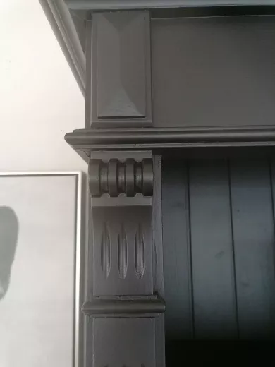 XL Bückerwand / Bibliothek 2-tlg. Fichte massiv, schwarz