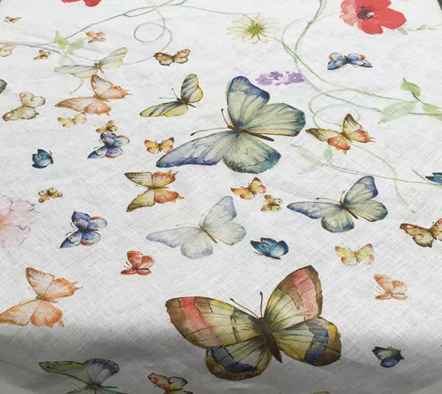 PAPILLON cream, MD 85x85cm, 100% Leinen