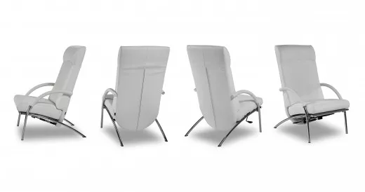 CURVE Ruhesessel, Aktions-Sonderleder schwarz, Gestell Chrom Glanz