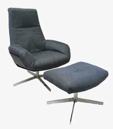 DARON Sessel +Hocker, PROVENCE Nero / ENZA