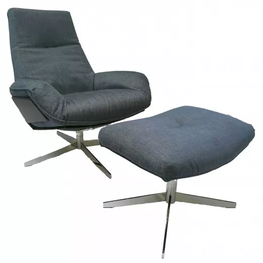 DARON Sessel +Hocker, PROVENCE Nero / ENZA