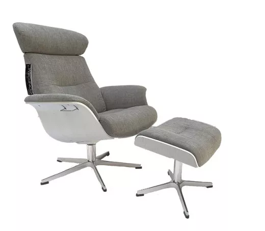 TIMEOUT Sessel +Hocker, WALNUSS/ Bezug TRITON Stone