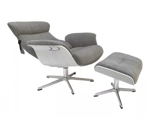 TIMEOUT Sessel +Hocker, WALNUSS/ Bezug TRITON Stone