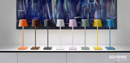 TROLL 2.0 Outdoorleuchte orange, dimmbar, Akkubetrieben, H 38 cm