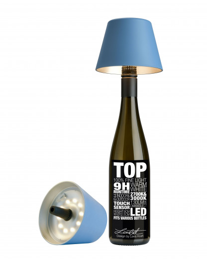 TOP Flaschenleuchte RGB blau, 1,5W LED, akkubetrieben, dimmbar