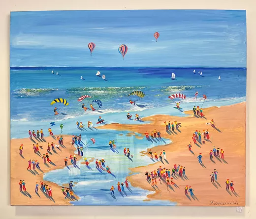 STRANDLEBEN, Gemälde Öl auf Leinwand, 120 x 100cm