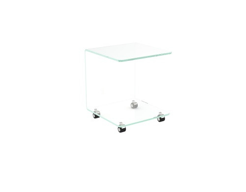 EMMA Beistelltisch 42x42x49cm, Ultraklargl. gebog.