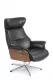 AIR XL Relaxsessel, Walnuss / Leder ZERO 2534-89 Black , X-Fuss Alu +3,5cm