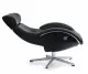 FLOW Sessel + Hocker, Leder FANTASY Black