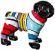 Bulldogge m. Pulli stehend, Skulptur 35x23x35 cm