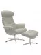 TIMEOUT XL Sessel+ Hocker, Vollpolster MELANGE SILVER
