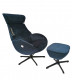 GLOBE Sessel + Hocker, EROS Midnight Blue