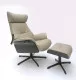 AIR Sessel + Hocker Eiche sw / FANTASY Cement