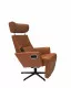 RELIEVE Sessel m. Fußstütze, Leder JESOLO Cognac