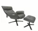 MASTER CLASSIC Sessel +Hocker, Leder BOLZANO Grey