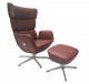 TURTLE, Relaxsessel mit Hocker, Leder BOLZANO Bordeaux
