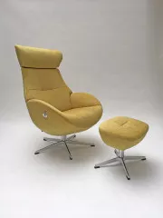 GLOBE Sessel u. Hocker, Bezug EVITA Banana