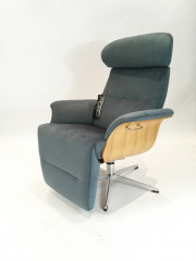 TIMEOUT Sessel m. Fußstütze, EI-Hell / EVITA Petrol