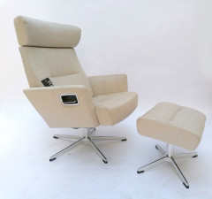 RELIEVE Sessel + Hocker, EVITA Nature, ,X-Fuss Alu