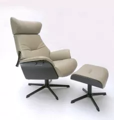 AIR Sessel + Hocker Eiche sw / FANTASY Cement