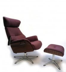 AIR Sessel + Hocker Walnuss / EVITA Lavendel