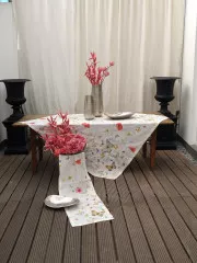 PAPILLON cream, MD 85x85cm, 100% Leinen