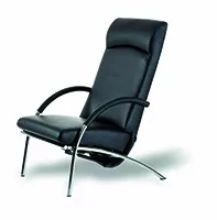 CURVE Ruhesessel, Aktions-Sonderleder schwarz, Gestell Chrom Glanz