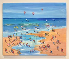 STRANDLEBEN, Gemälde Öl auf Leinwand, 120 x 100cm