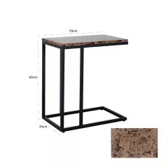 ORION Beistelltisch, Eisen schwarz / Marmor MARBLE EMPARADOR